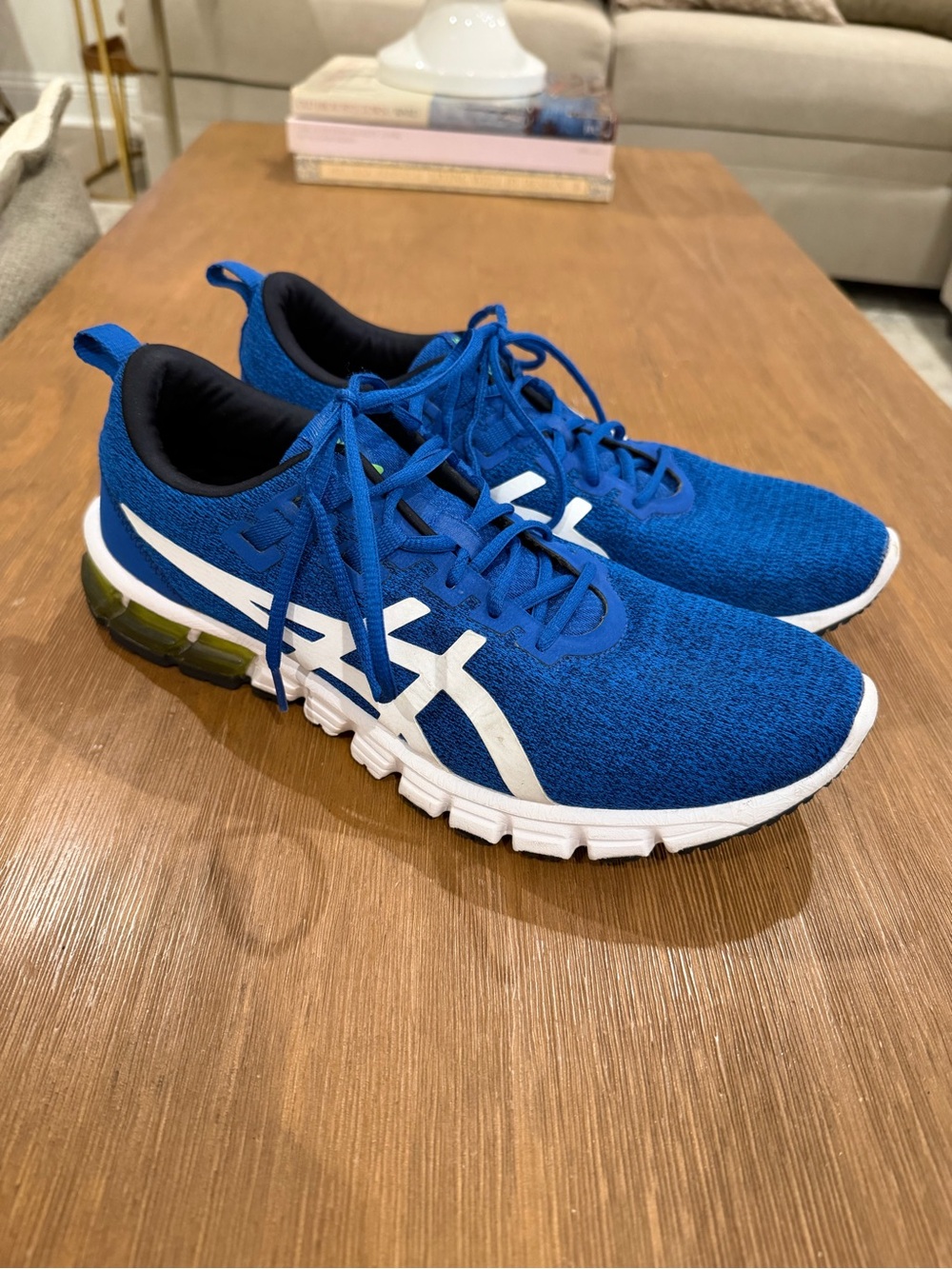 Asics Men's Royal Blue Athletic Sneakers with White Stripes